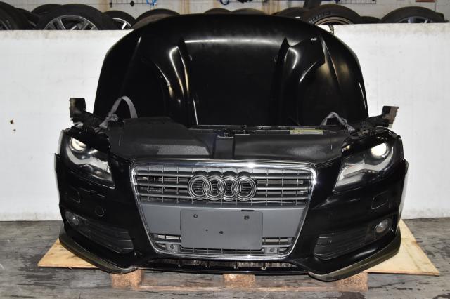 JDM AUDI A4 2009-2012 Complete Front Bumper Assembly - NOSE CUT S-LINE OEM HOOD