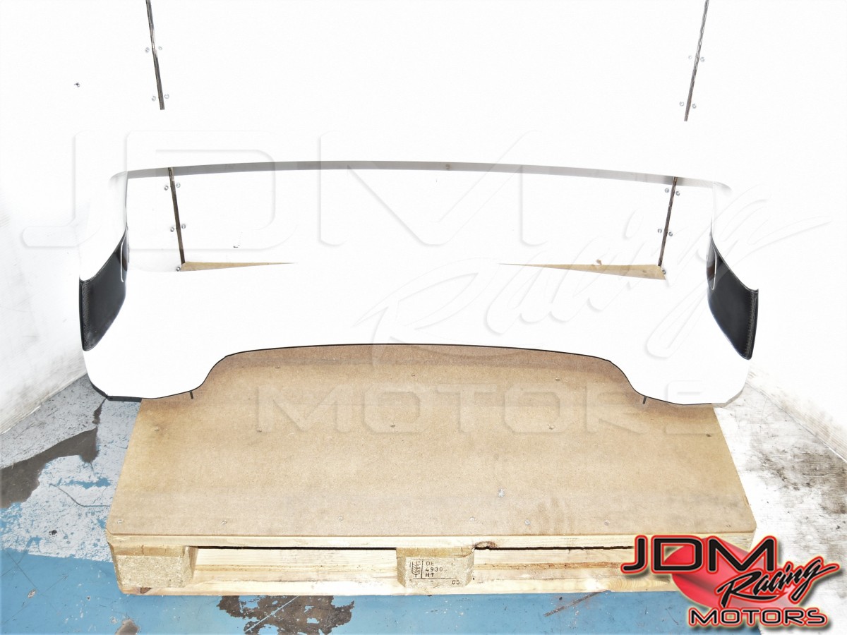 Used JDM Subaru WRX STi 2002-2007 GDB White Spoiler Assembly with Monster Brand Risers for Sale