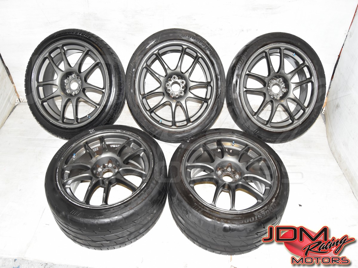 Used JDM WORK Emotion 5x100 18x8.5J ET43 Mags with 1 Spare