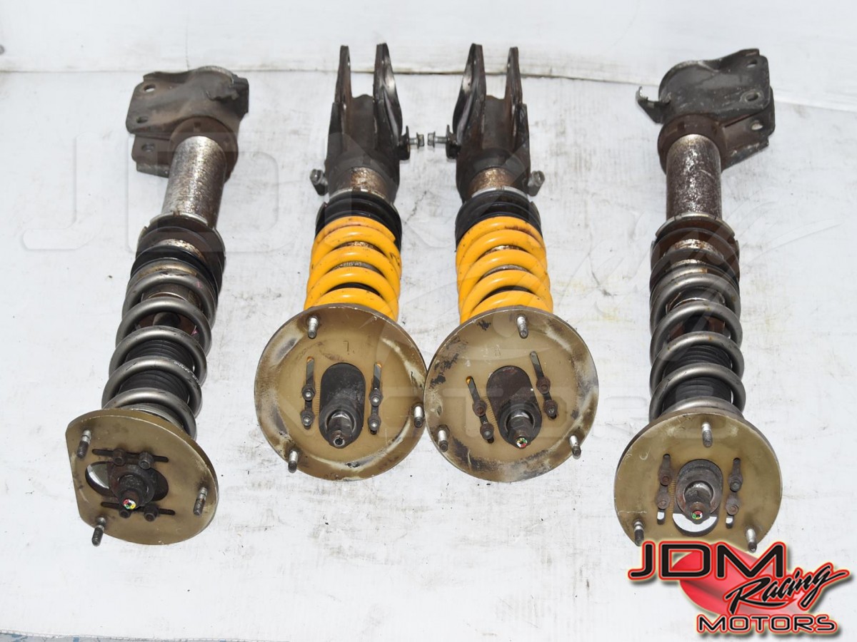 Used JDM Aftermarket Coilovers with Front Ohlins Springs for Subaru WRX STi 5x114.3 2002-2007 GDB 
