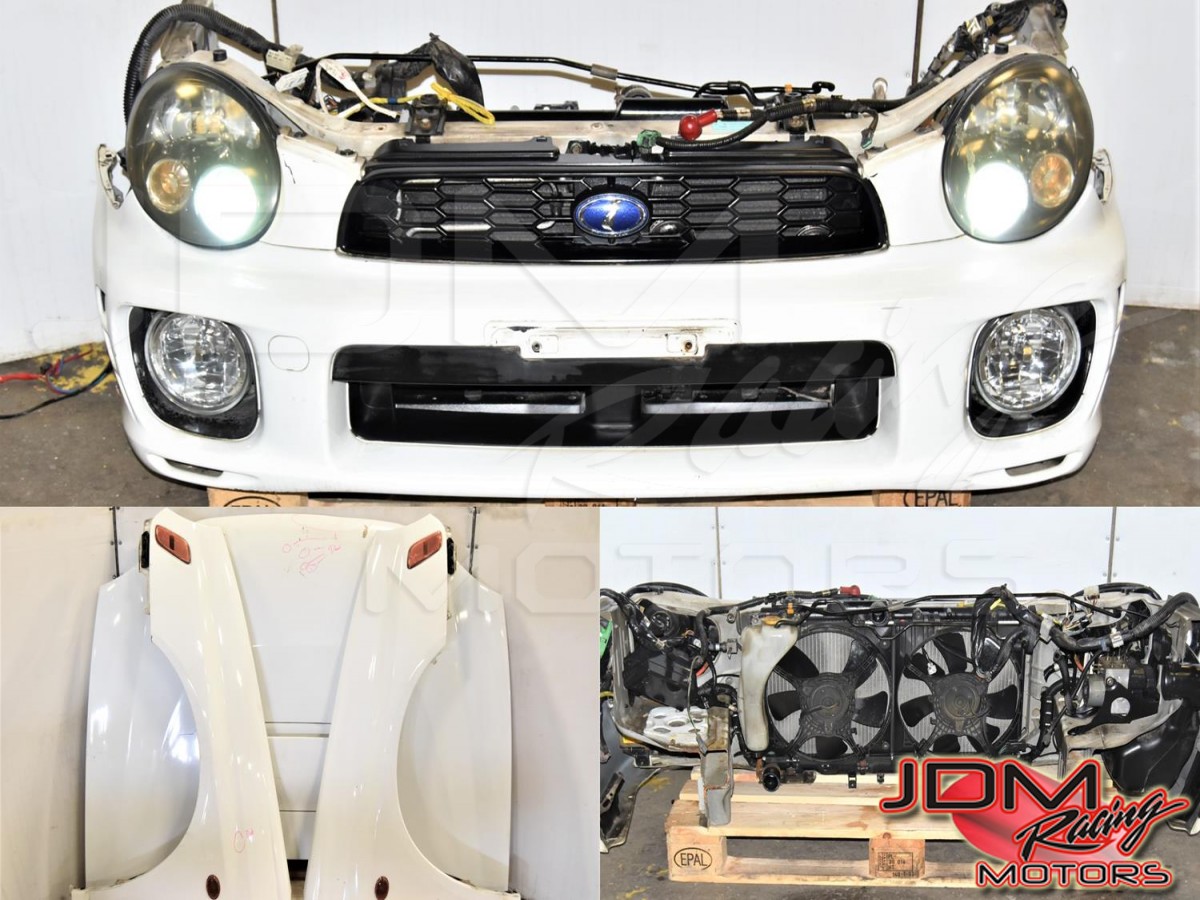 White JDM WRX GDA 2002-2003 Version 7 Autobody Front End Conversion with Rad Support, HID Headlights, Fenders, Hood & Bumper Cover