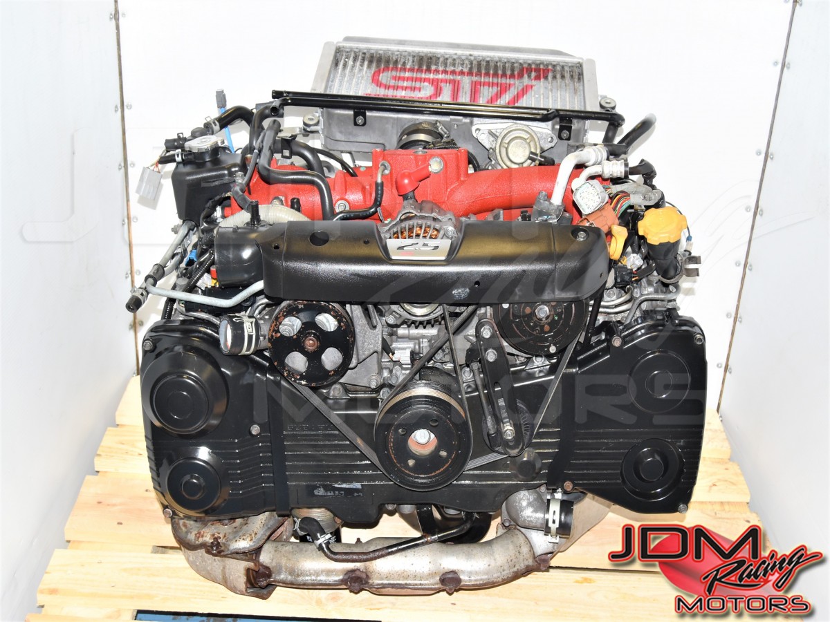 Used JDM Subaru Forester EJ255 STi 2.5L Drive-By-Wire Throttle DOHC AVCS Engine with Intercooler & Single Scroll Turbocharger