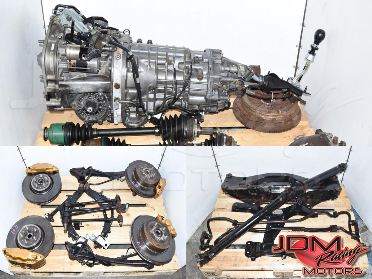 Used Subaru WRX STi TY856WB1CA Non-DCCD 6-Speed Manual Transmission with 5x100 Hubs, Brembo Calipers, Driveshaft, R180 Rear Diff, Control Arms, Lateral Links & Subframe
