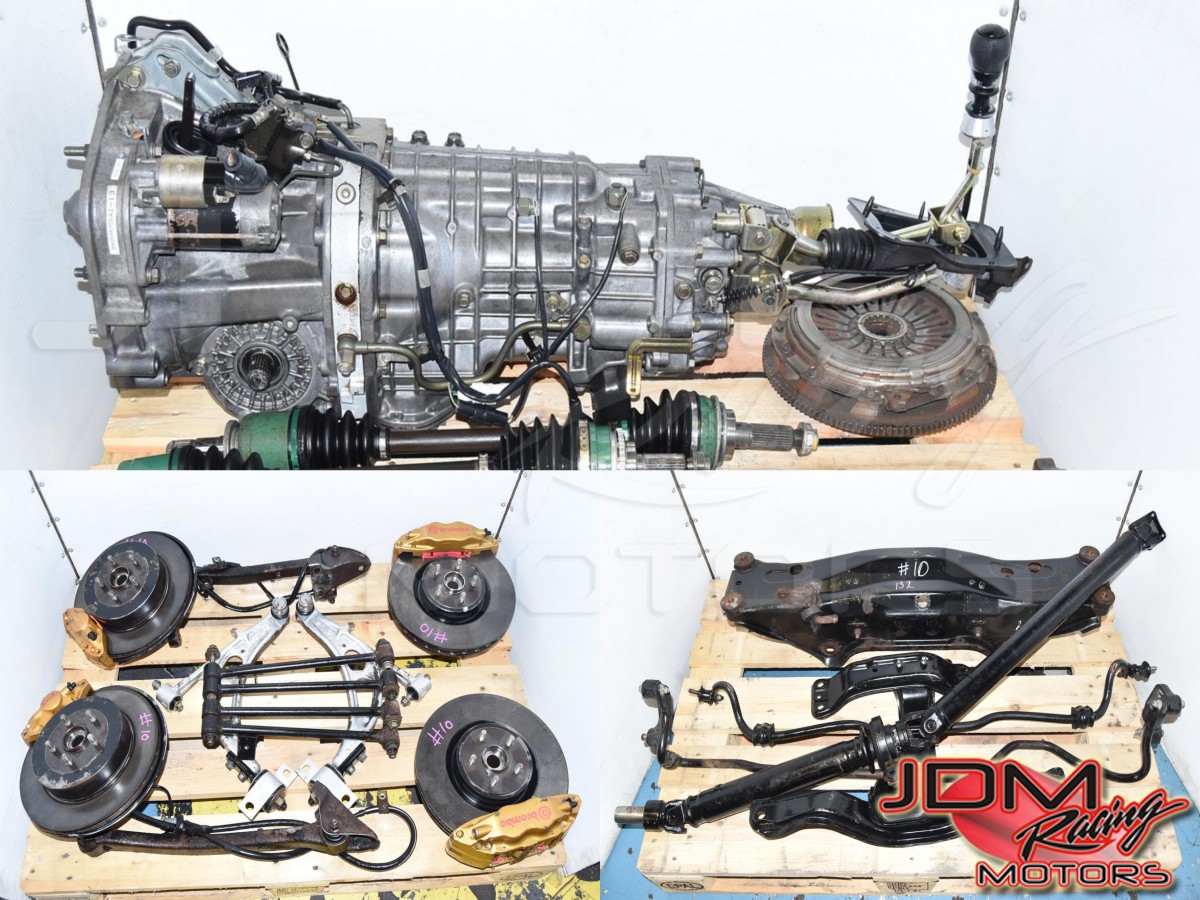 Version 7 JDM Used Subaru WRX STi Non-DCCD 6-Speed Manual Transmission with R180 Rear Differential, Axles, Subframe, Brembo Calipers & 5x100 Hubs