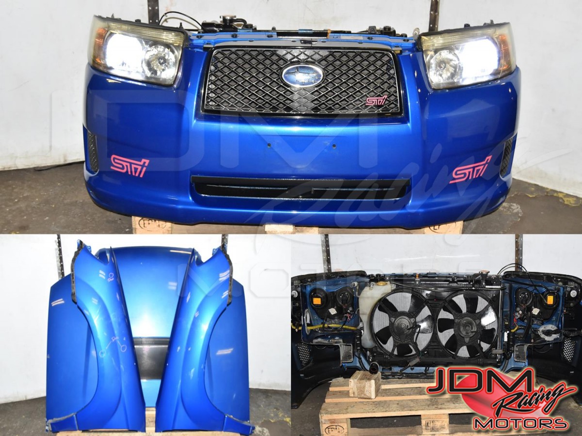 Used JDM Subaru SG9 Forester STi 2006-2008 Front End Conversion with Rear Bumper, Sideskirts, Fenders, Black Housing Taillights & HID Headlights