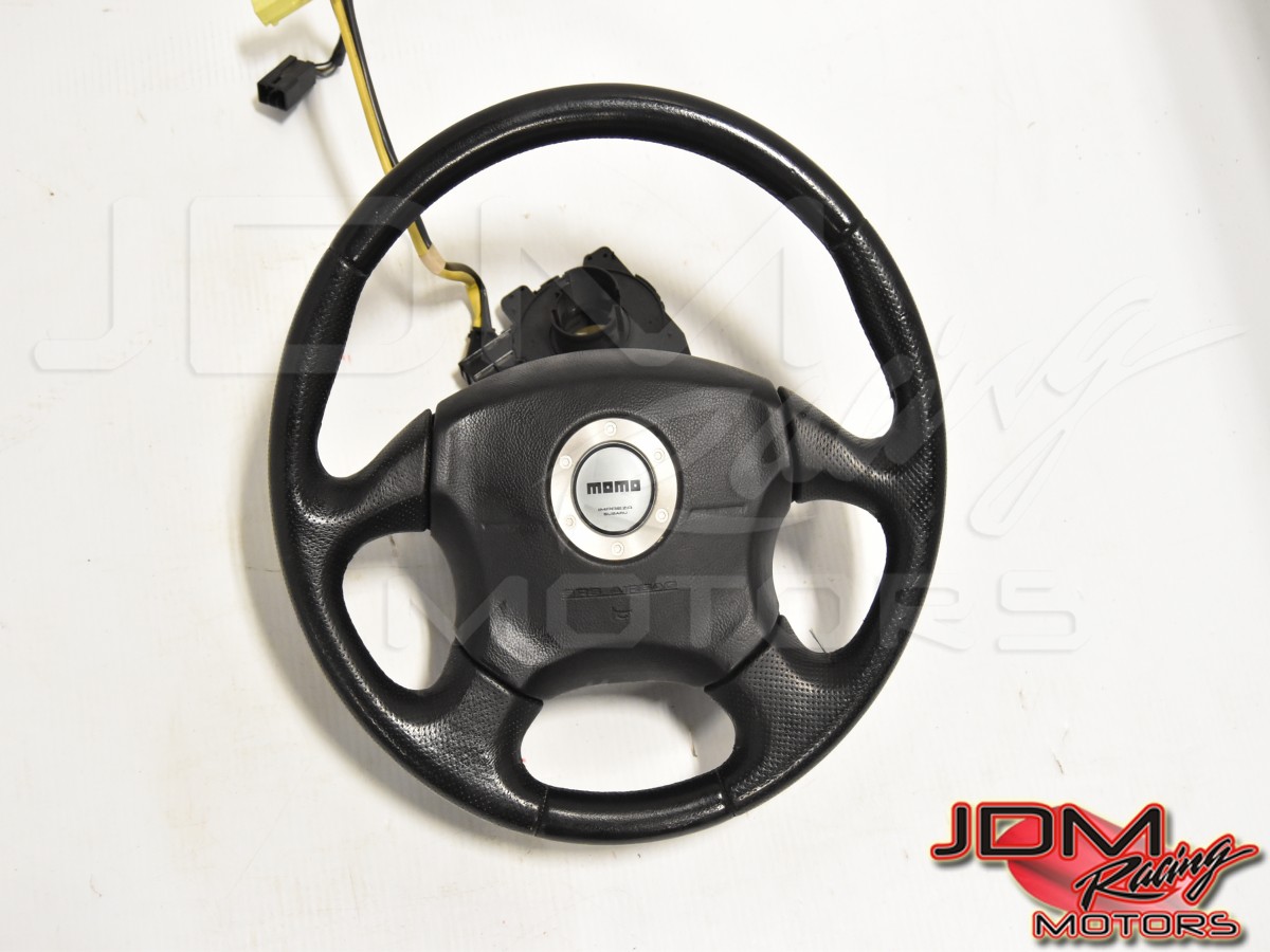 Used Subaru Version 7 2002-2003 OEM Momo Steering Wheel Assembly with Clock Spring for Sale