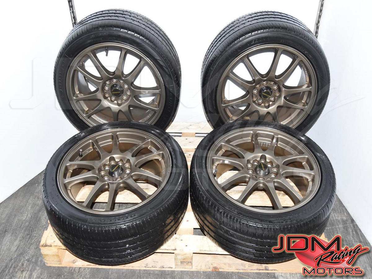 Used Replacement Schneider A-Tech ET48 17x7JJ 5x100 & 5x114.3 Mags with 215/45R17 Dunlop Tires