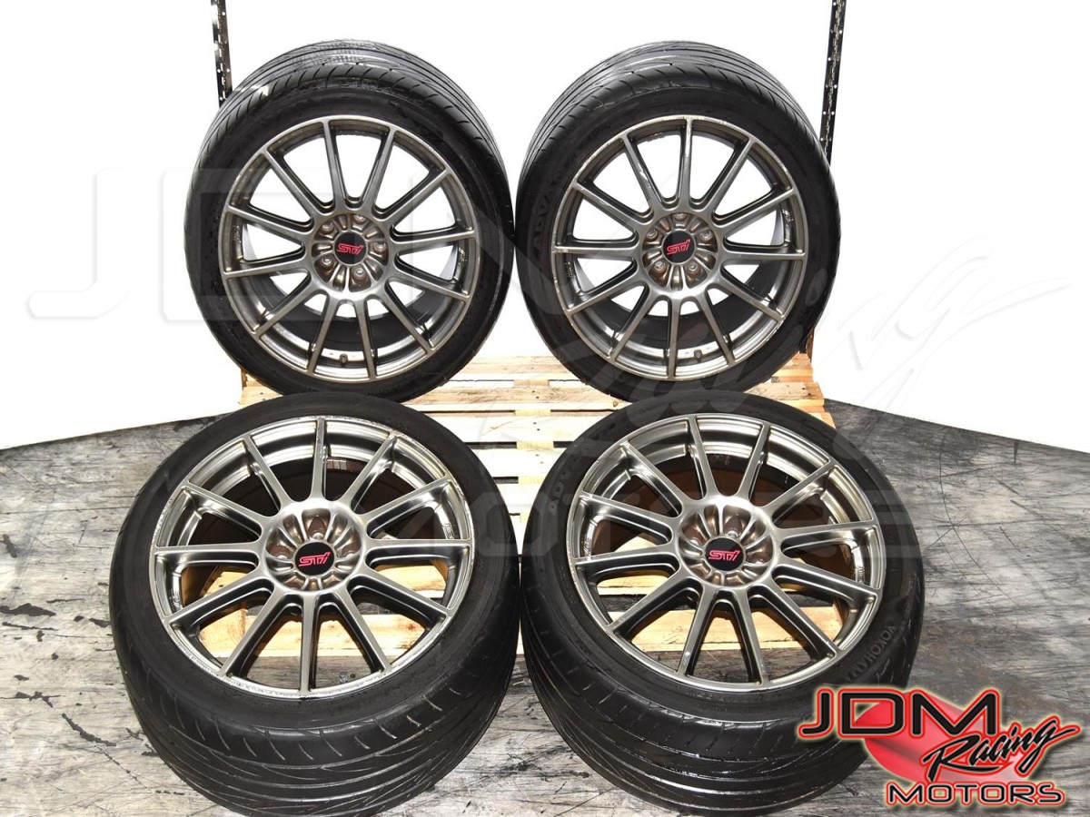 Used JDM Subaru WRX STi Spec-C RA 5x114.3 18x8JJ Wheels with 235/40R18 Yokohama Tires