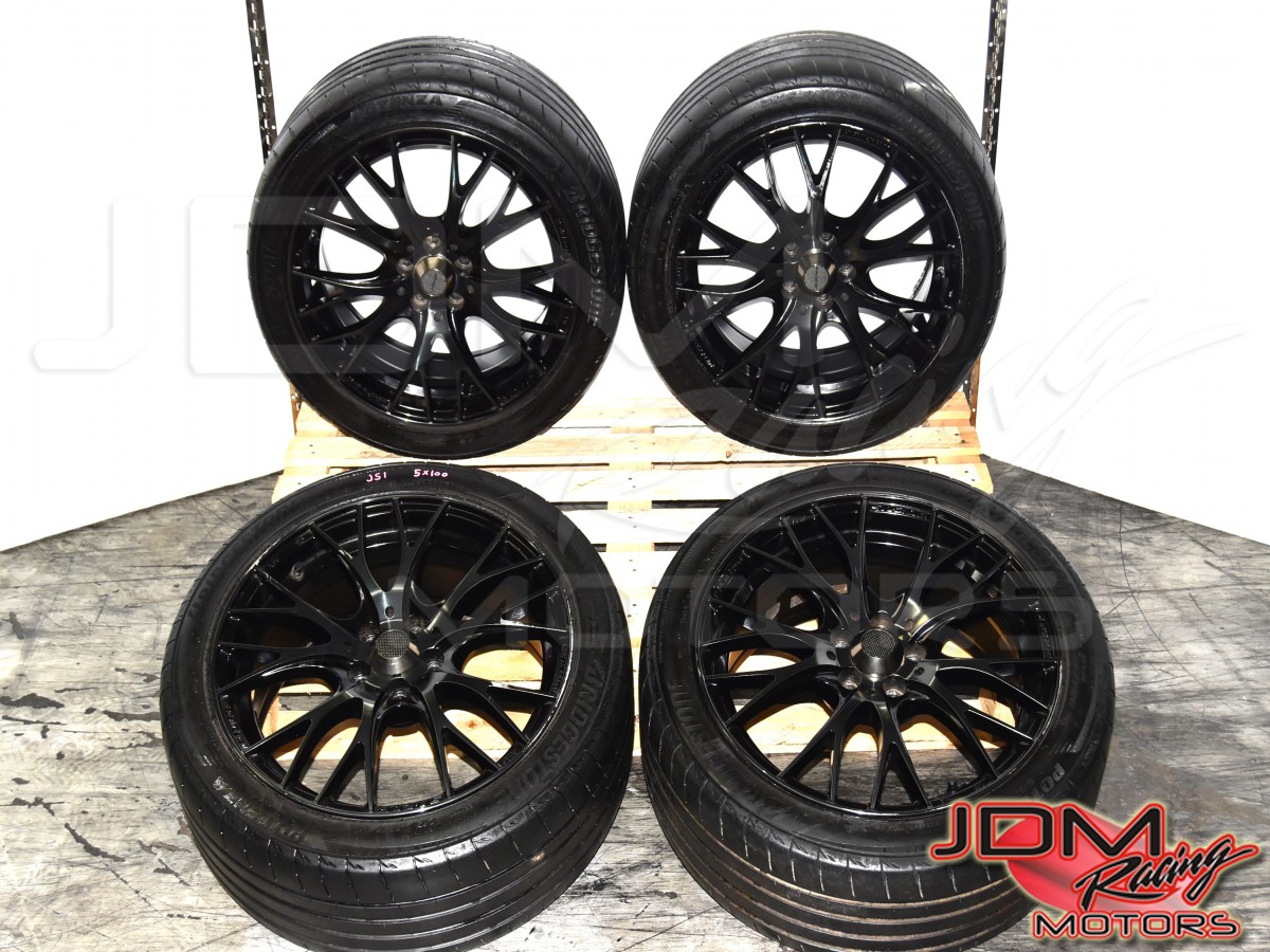 Used JDM Aftermarket WedsSport SA20R 5x100 17x7.5J Mags with 215/45R17 Bridgestone Tires for Sale