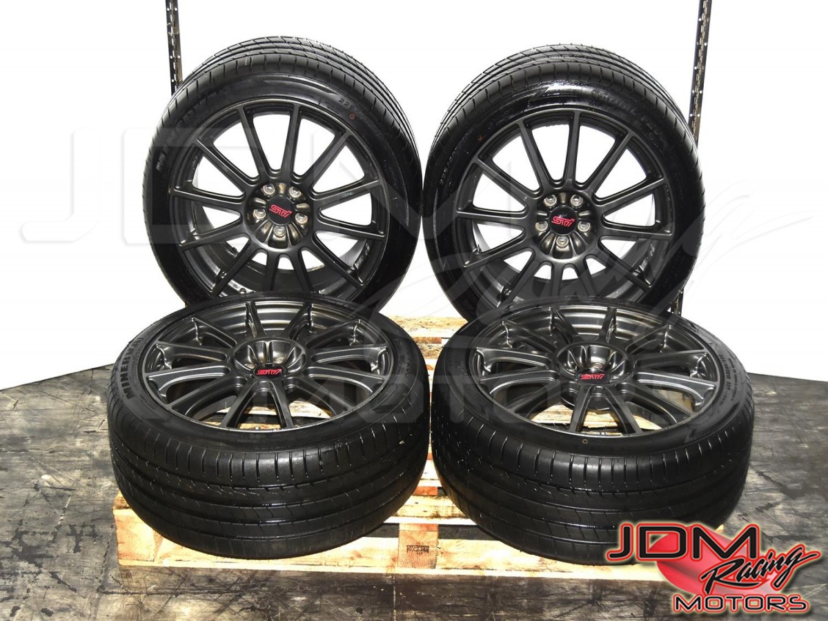 Used JDM Forester XT Cross Sport STi Replacement 18x7.5JJ Wheels with 225/40ZR18 Tires ET +55 5x100